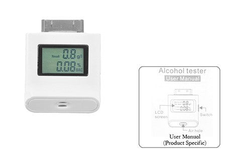 Détecteur d'alcool pour iPhone 4 / 4S iPad 2 & 3 LCD iPod - Alcootest