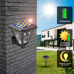 Lampe jardin applique recharge lumière solaire lumière froide avec télécommande