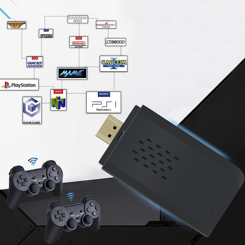 GAMEPAD Stick Console sans fil Jeux inclus 4K Ultra HD avec 2 manettes