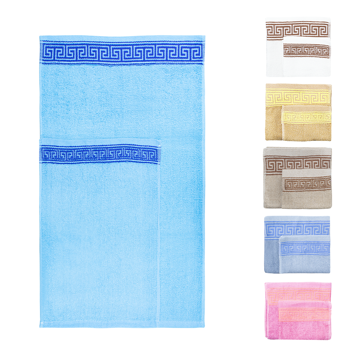 Set 12 serviettes de bain 6 visage 6 invités extra absorbant diverses couleurs