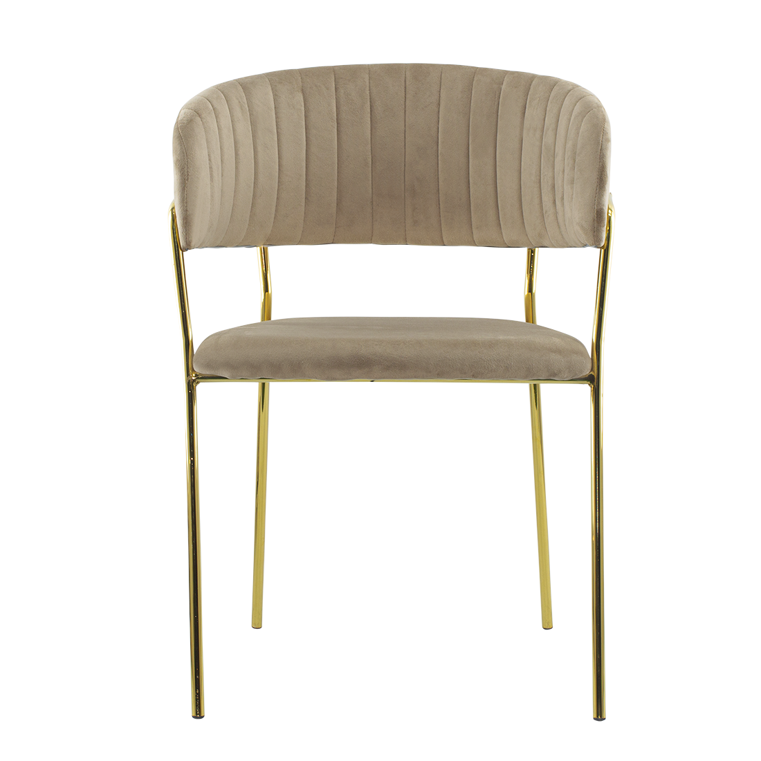 Chaise salle à manger ronde en velours pour salon design DAFNE structure dorée