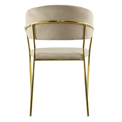 Chaise salle à manger ronde en velours pour salon design DAFNE structure dorée