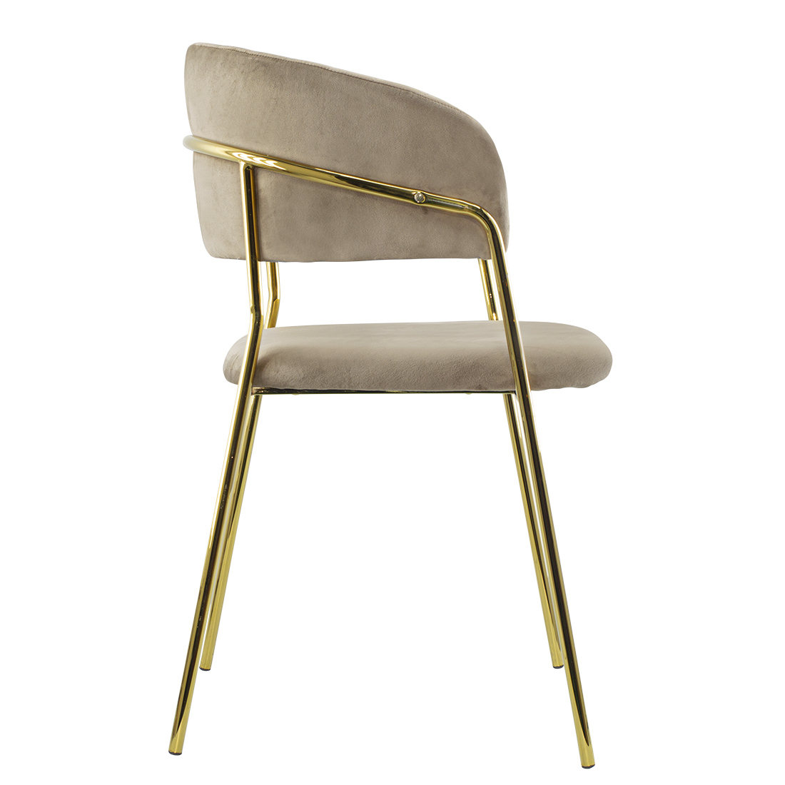 Chaise salle à manger ronde en velours pour salon design DAFNE structure dorée
