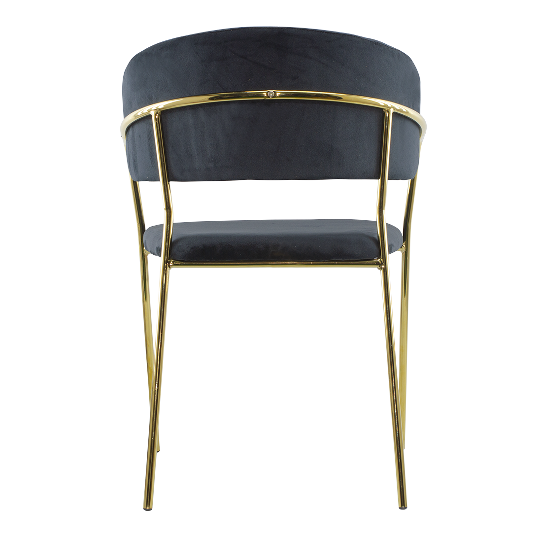 Chaise salle à manger ronde en velours pour salon design DAFNE structure dorée