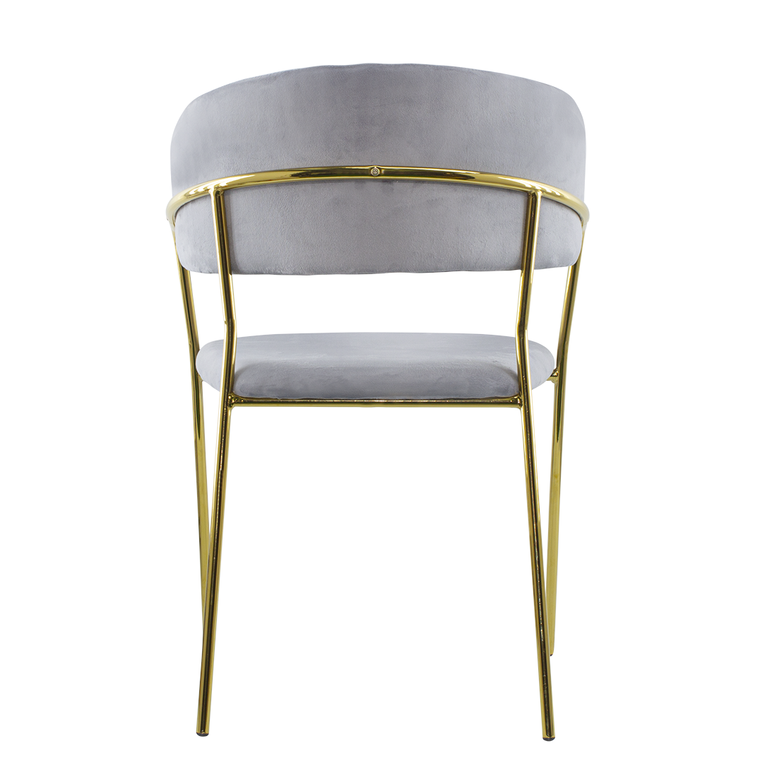 Chaise salle à manger ronde en velours pour salon design DAFNE structure dorée