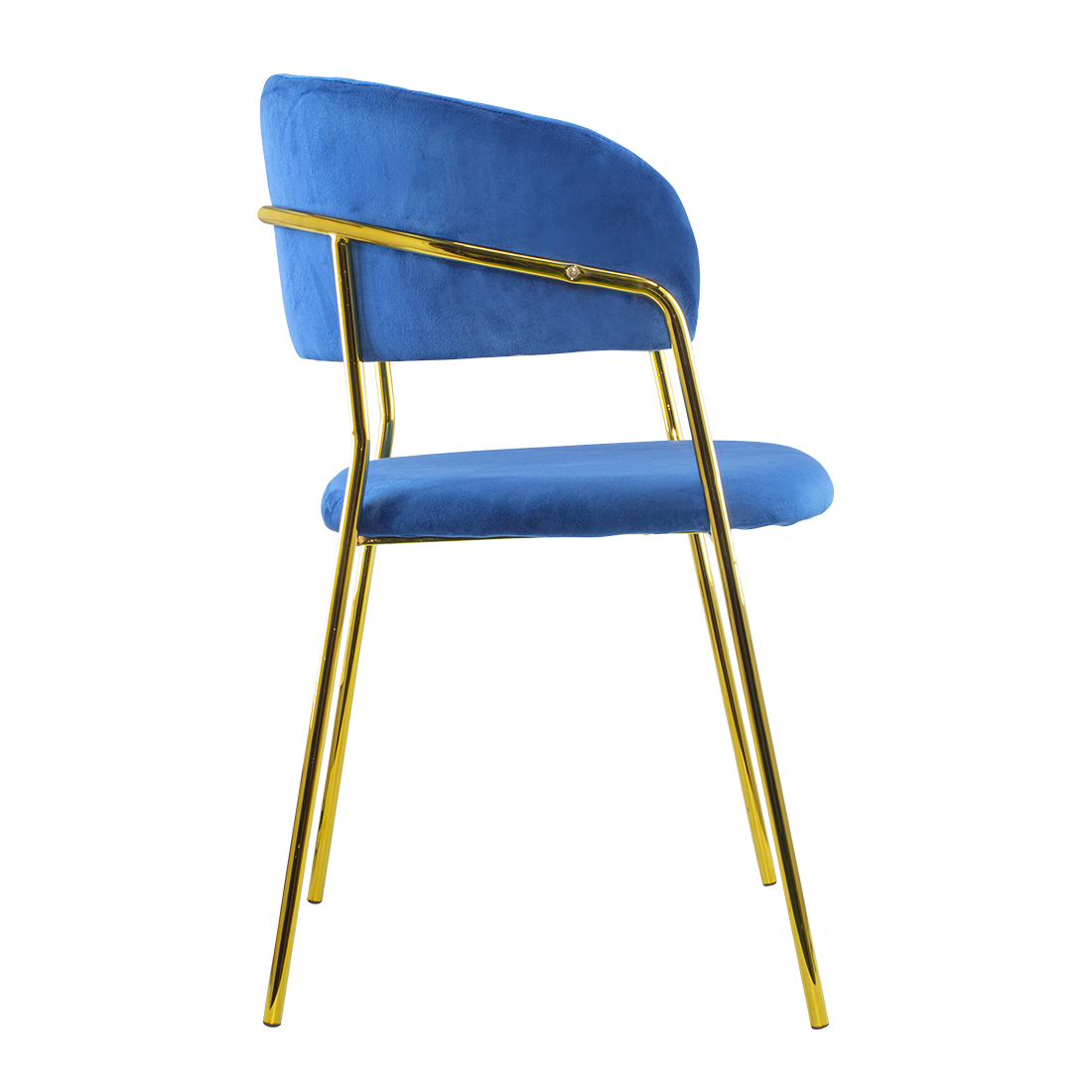 Chaise salle à manger ronde en velours pour salon design DAFNE structure dorée