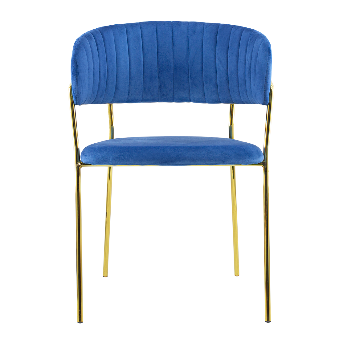 Chaise salle à manger ronde en velours pour salon design DAFNE structure dorée