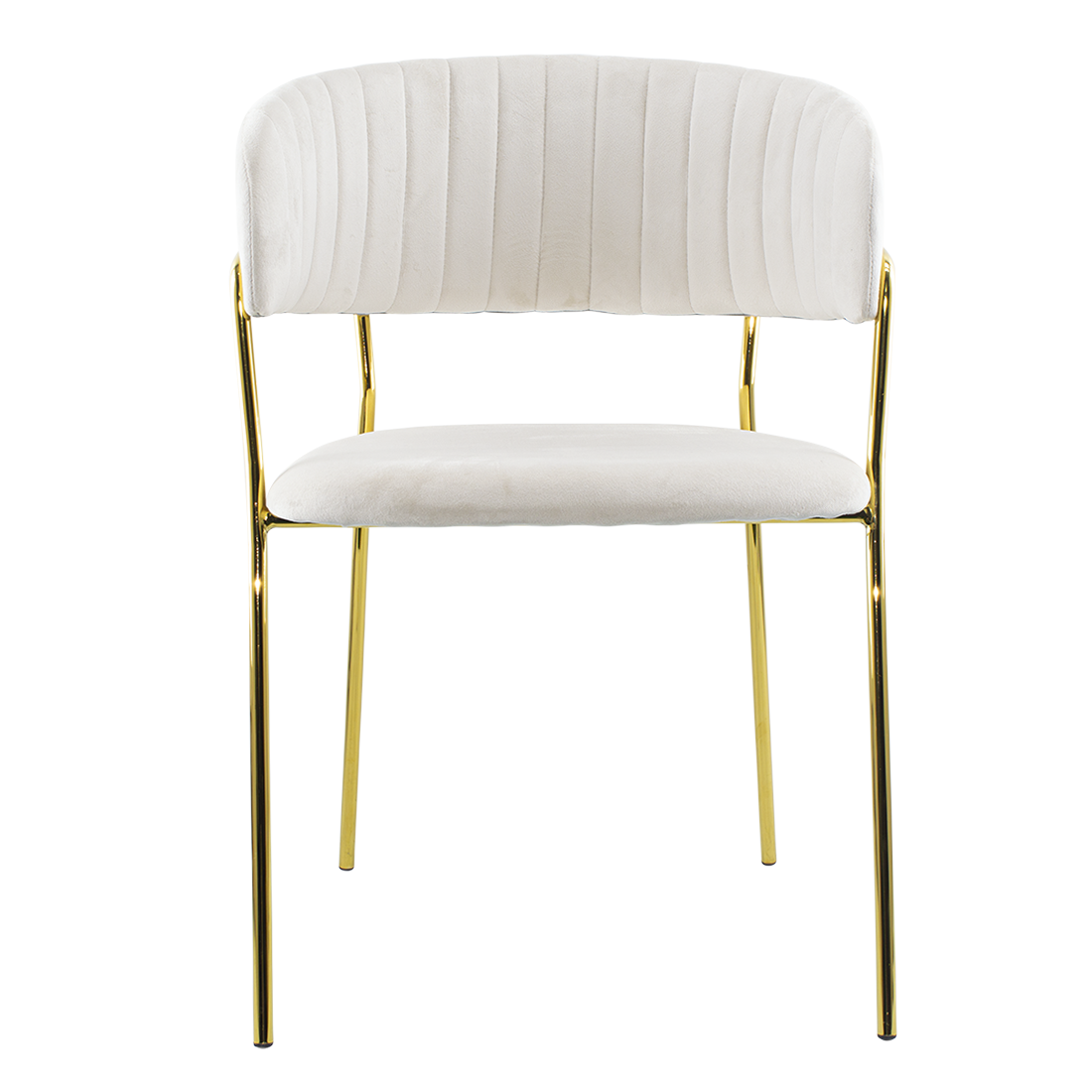 Chaise salle à manger ronde en velours pour salon design DAFNE structure dorée