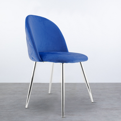 Fauteuil lounge SHELBY 50x45x80H cm fauteuil vintage velours et pieds argent
