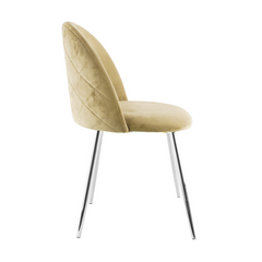 Fauteuil lounge SHELBY 50x45x80H cm fauteuil vintage velours et pieds argent