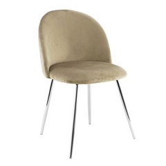Fauteuil lounge SHELBY 50x45x80H cm fauteuil vintage velours et pieds argent