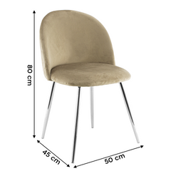 Fauteuil lounge SHELBY 50x45x80H cm fauteuil vintage velours et pieds argent