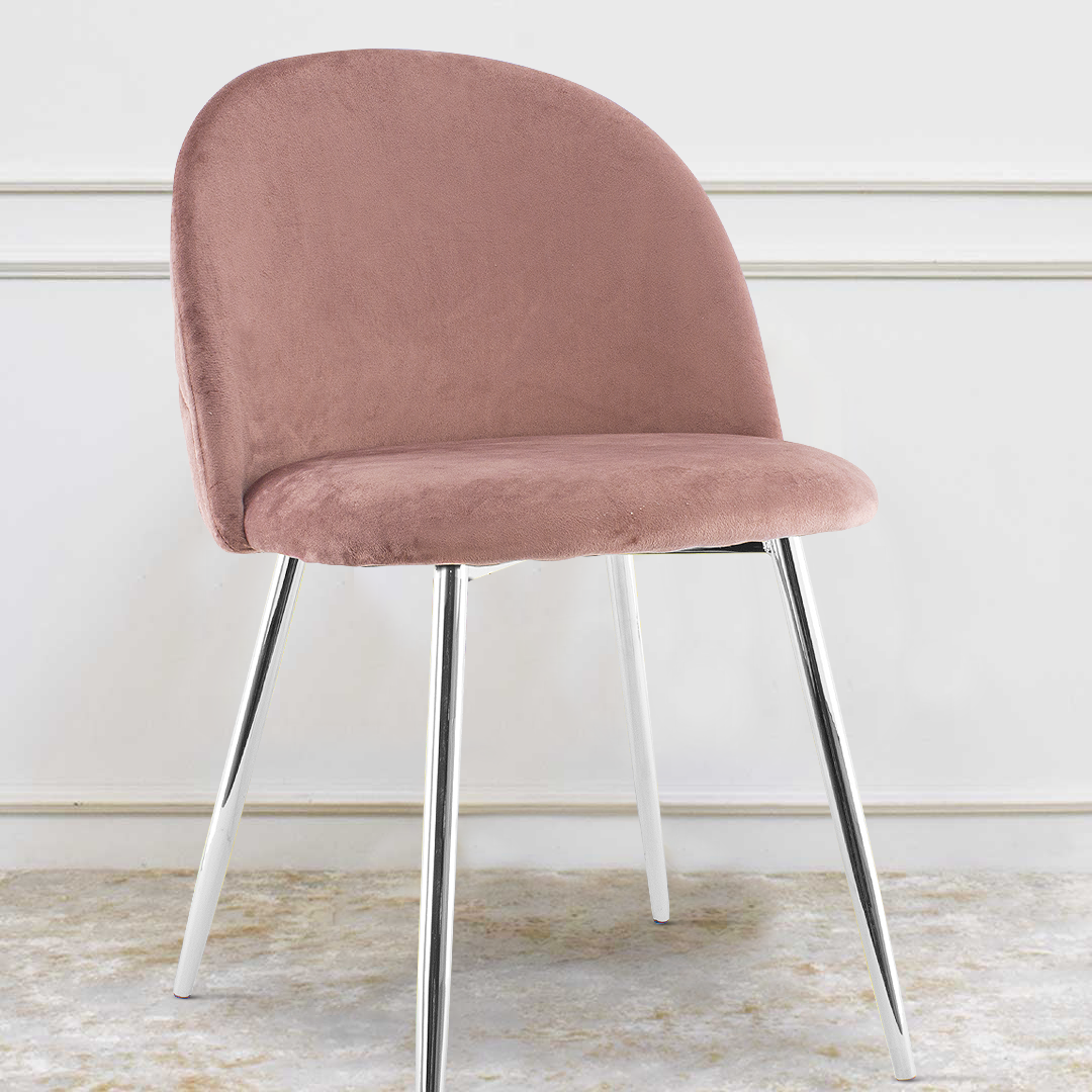 Fauteuil lounge SHELBY 50x45x80H cm fauteuil vintage velours et pieds argent
