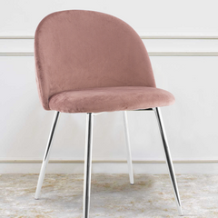Fauteuil lounge SHELBY 50x45x80H cm fauteuil vintage velours et pieds argent
