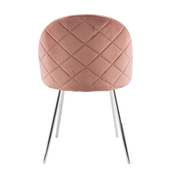 Fauteuil lounge SHELBY 50x45x80H cm fauteuil vintage velours et pieds argent