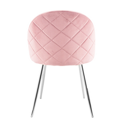Fauteuil lounge SHELBY 50x45x80H cm fauteuil vintage velours et pieds argent