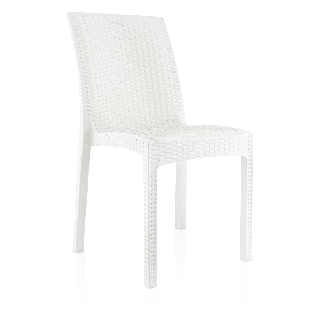 Lot de 2 chaises de jardin d'extérieur design JANET en rotin résine empilable