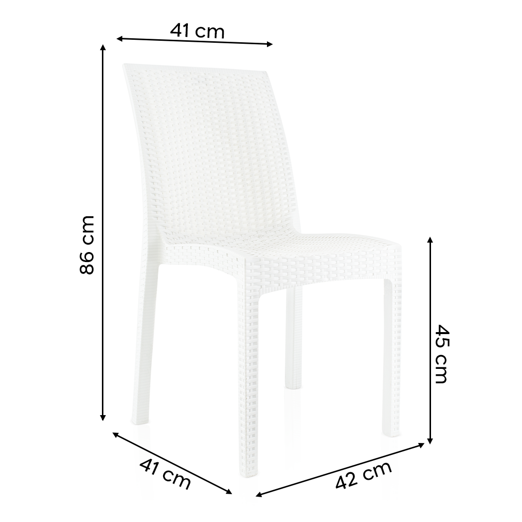Lot de 2 chaises de jardin d'extérieur design JANET en rotin résine empilable