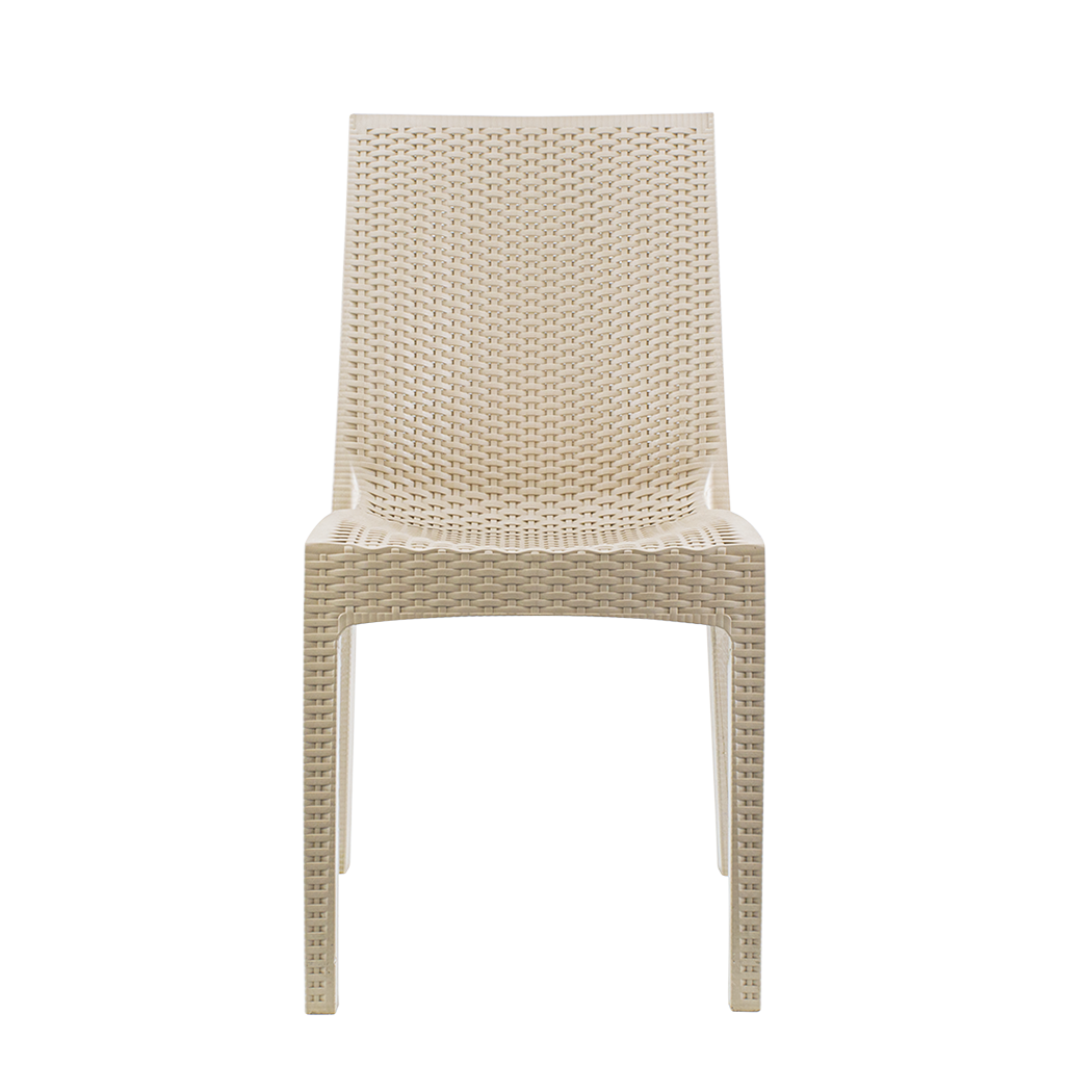 Lot de 2 chaises de jardin d'extérieur design JANET en rotin résine empilable