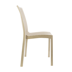Lot de 2 chaises de jardin d'extérieur design JANET en rotin résine empilable