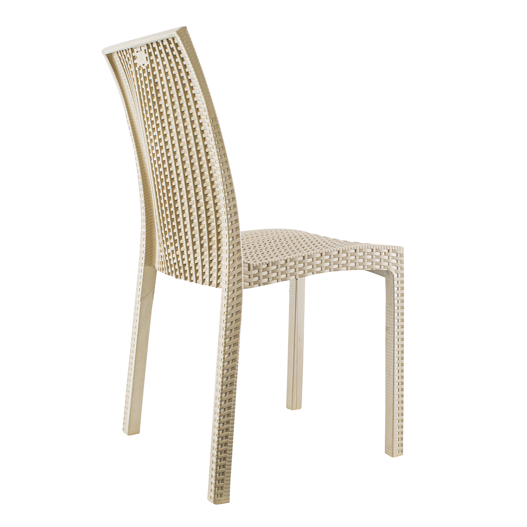 Lot de 2 chaises de jardin d'extérieur design JANET en rotin résine empilable