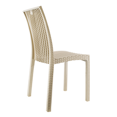 Lot de 2 chaises de jardin d'extérieur design JANET en rotin résine empilable