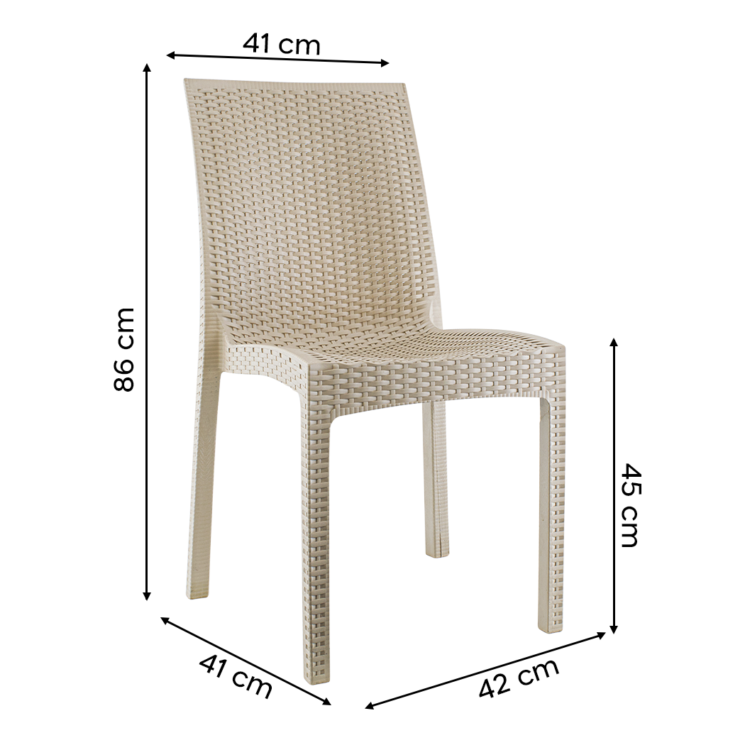 Lot de 2 chaises de jardin d'extérieur design JANET en rotin résine empilable