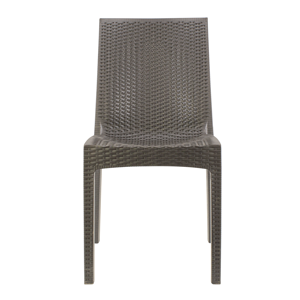 Lot de 2 chaises de jardin d'extérieur design JANET en rotin résine empilable