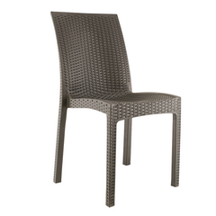 Lot de 2 chaises de jardin d'extérieur design JANET en rotin résine empilable
