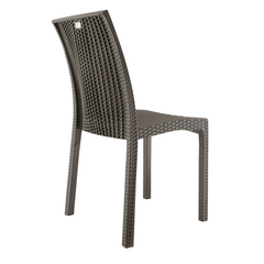 Lot de 2 chaises de jardin d'extérieur design JANET en rotin résine empilable
