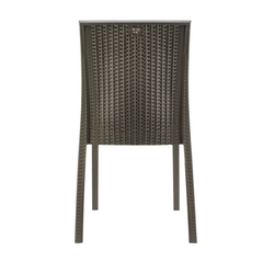 Lot de 2 chaises de jardin d'extérieur design JANET en rotin résine empilable