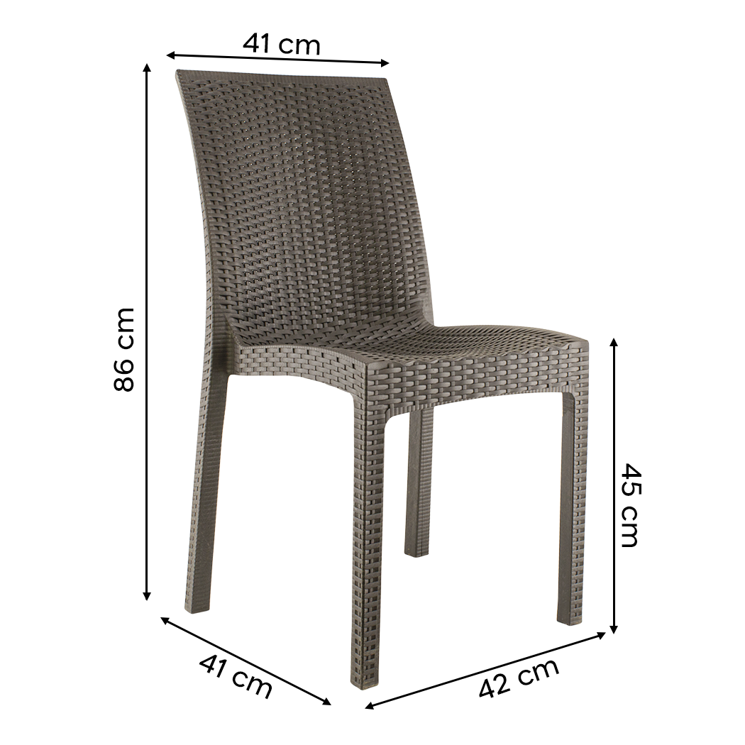 Lot de 2 chaises de jardin d'extérieur design JANET en rotin résine empilable