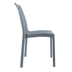 Lot de 2 chaises de jardin d'extérieur design JANET en rotin résine empilable