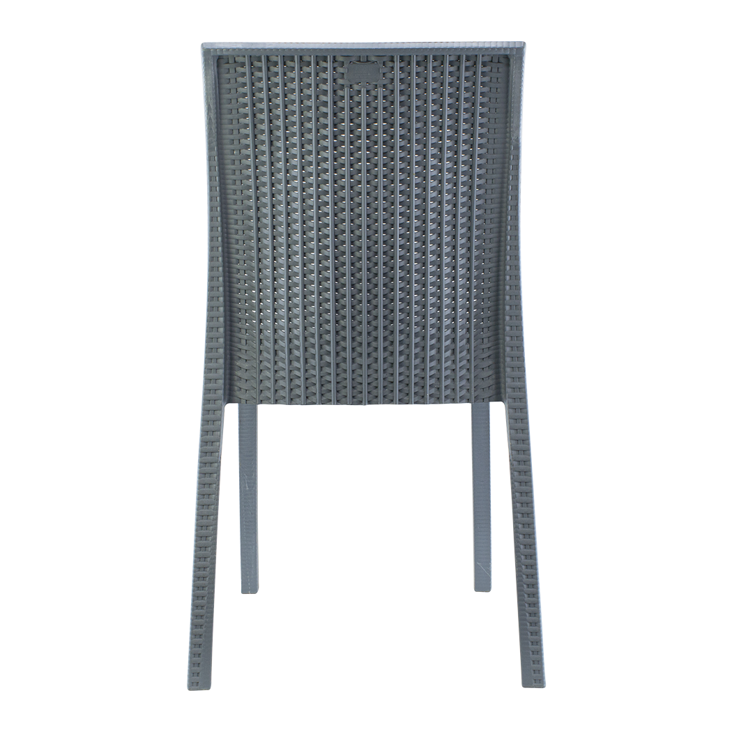Lot de 2 chaises de jardin d'extérieur design JANET en rotin résine empilable