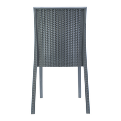 Lot de 2 chaises de jardin d'extérieur design JANET en rotin résine empilable