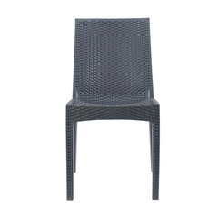 Lot de 2 chaises de jardin d'extérieur design JANET en rotin résine empilable