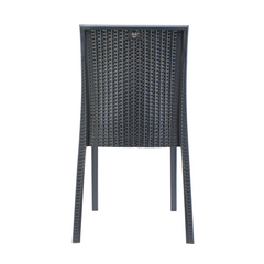 Lot de 2 chaises de jardin d'extérieur design JANET en rotin résine empilable