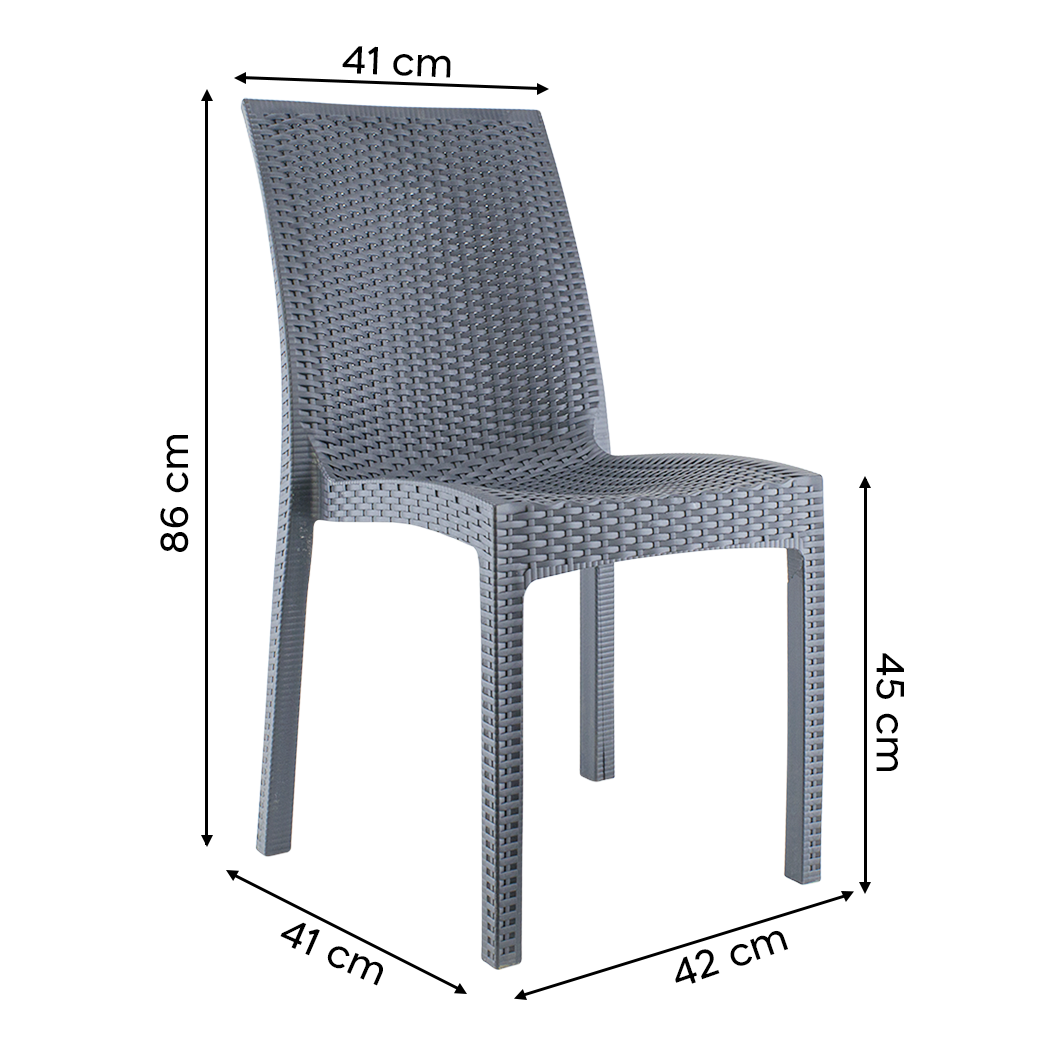 Lot de 2 chaises de jardin d'extérieur design JANET en rotin résine empilable