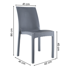 Lot de 2 chaises de jardin d'extérieur design JANET en rotin résine empilable