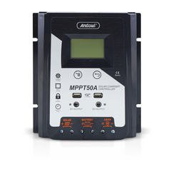 Régulateur charge solaire MPPT50A 12-24-48V Contrôleur batterie 2x affichage USB