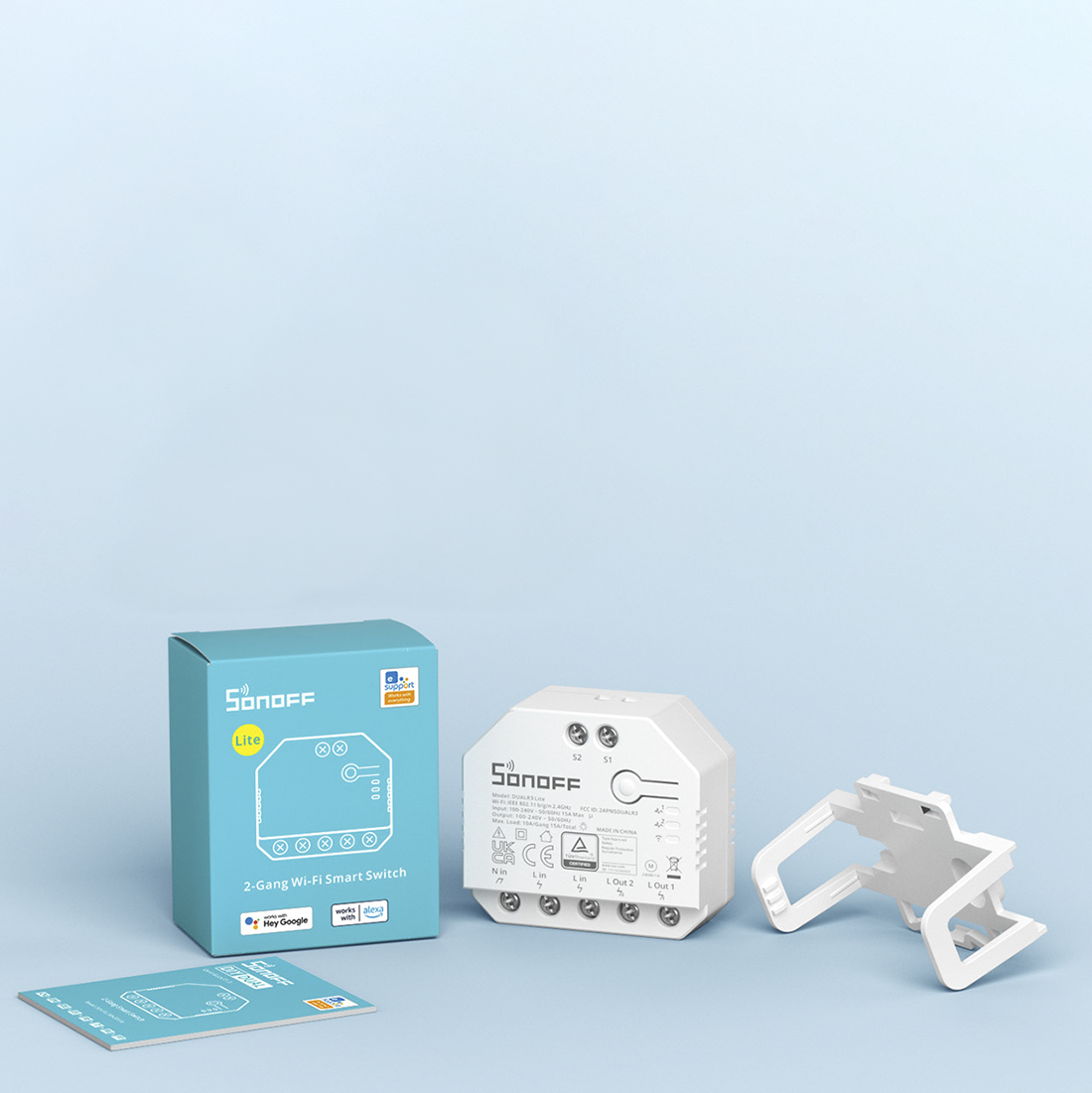 Lumière programmable Sonoff Dual R3 Lite Smart Switch avec deux réseaux
