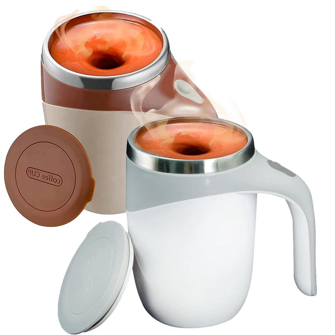 Tasse café à mélange automatique réutilisable en acier inoxydable avec agitation