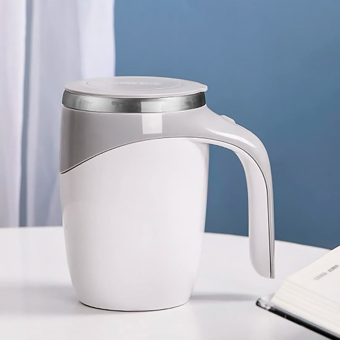 Tasse café à mélange automatique réutilisable en acier inoxydable avec agitation