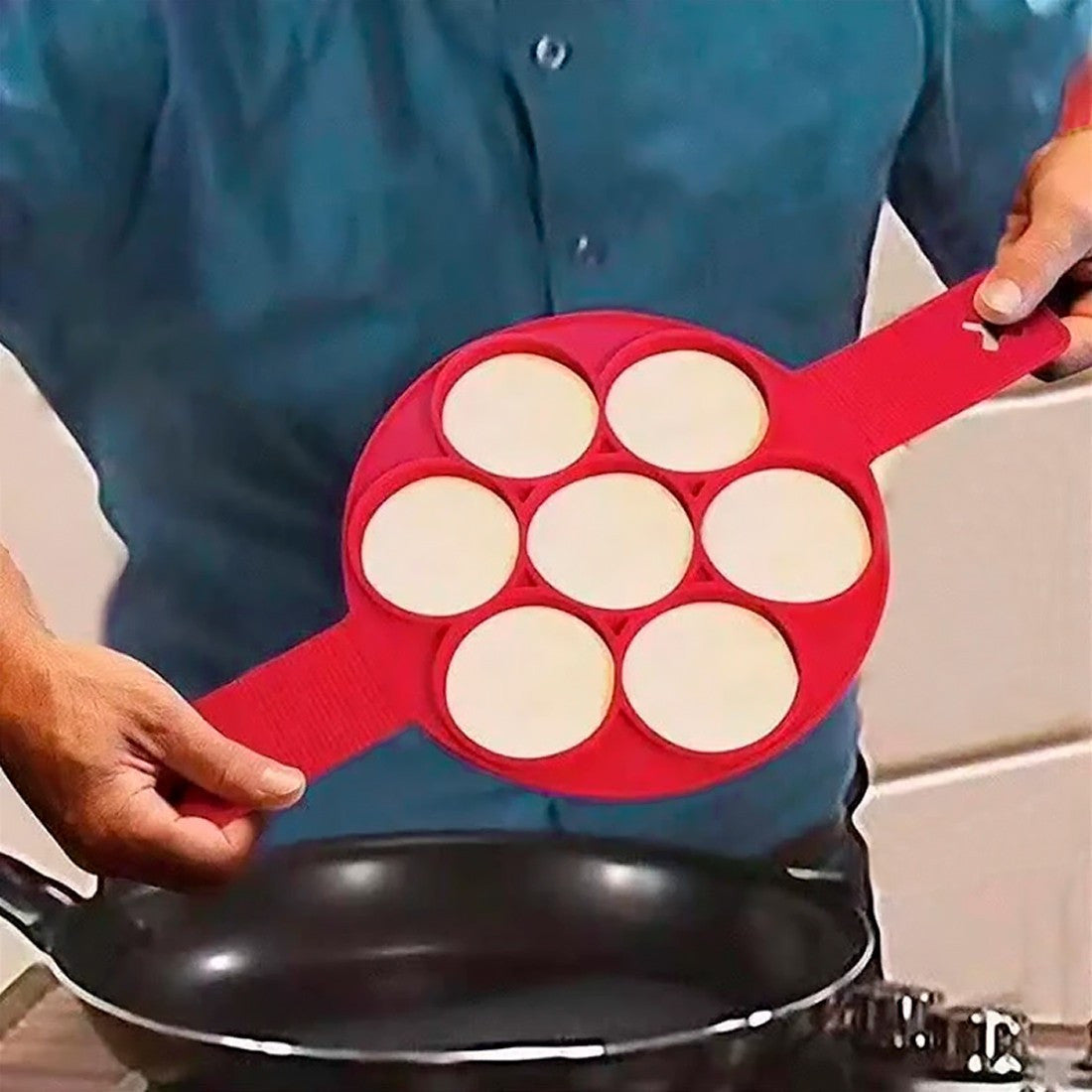 Moule en silicone à crêpes pliable antiadhésif sans BPA pour poêle et four
