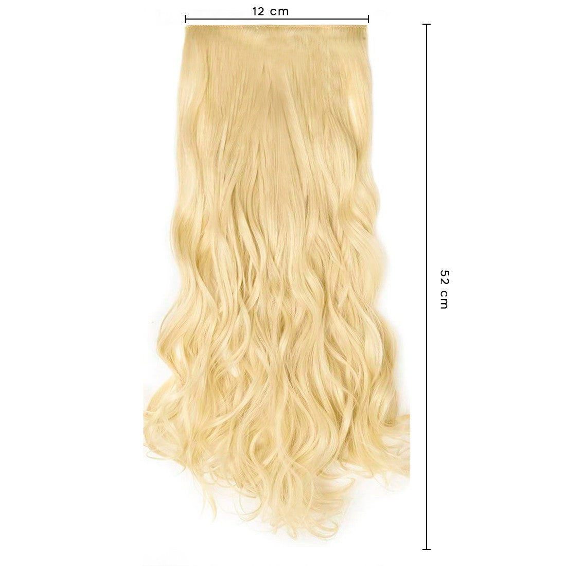 Extension 4 clips blond clair ondulé long 50cm Bande Synthétique Faux Cheveux