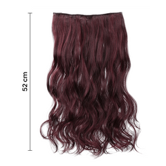 Extension 4 Clips rouge acajou ondulé long 50 cm Ruban Synthétique Faux Cheveux