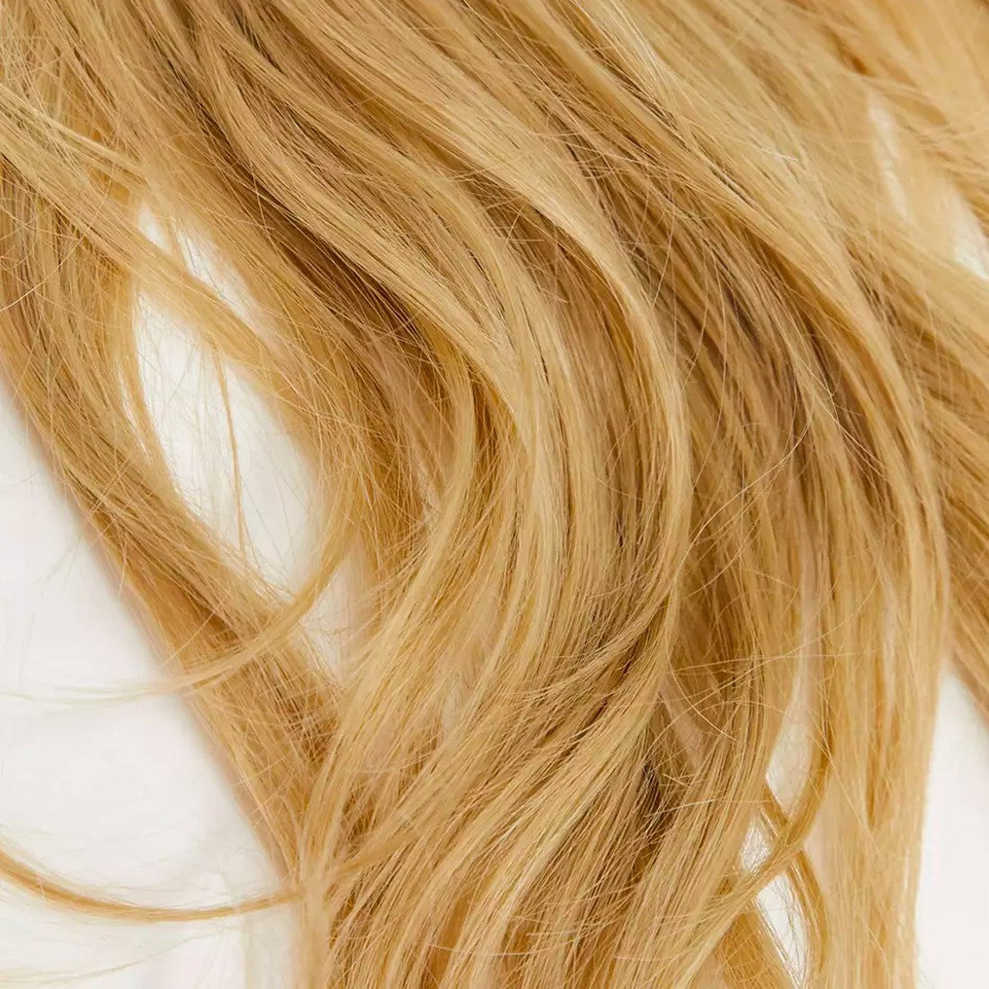 Extension 4 clips blond foncé ondulé long 50cm bande synthétique faux cheveux