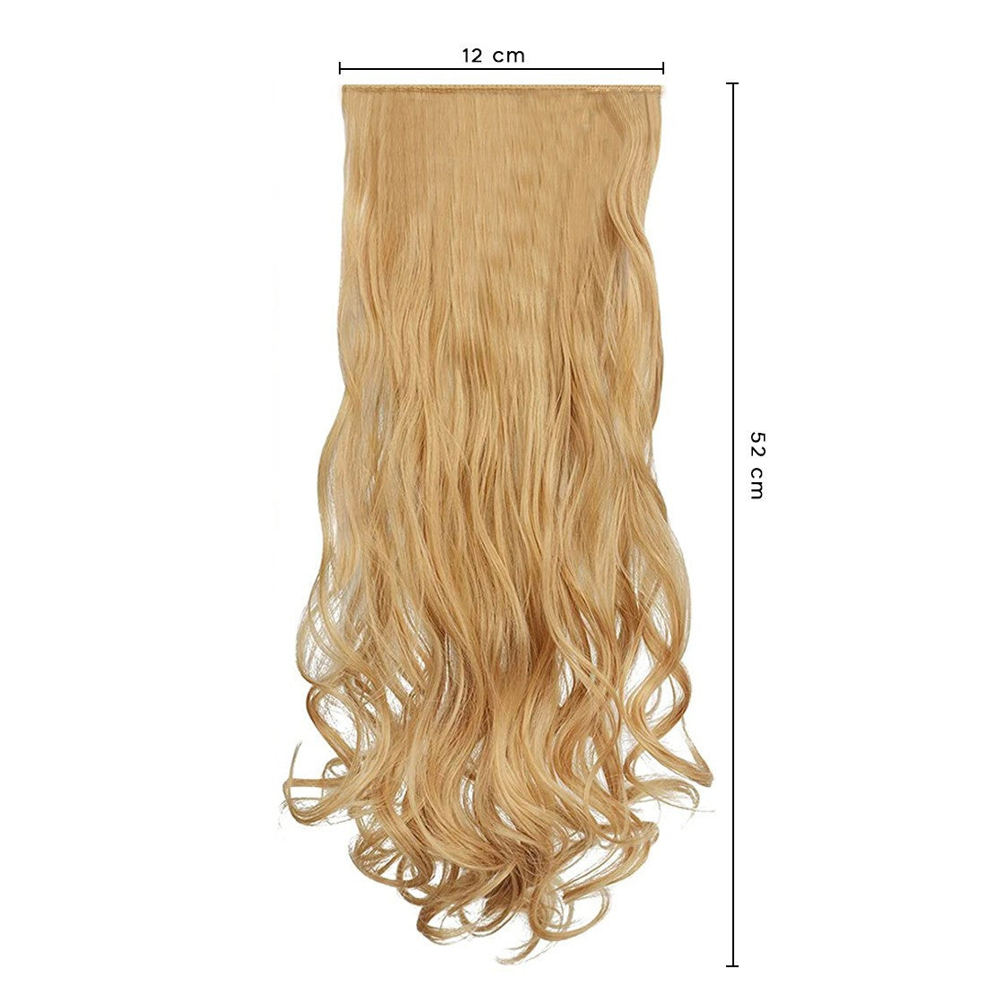 Extension 4 clips blond foncé ondulé long 50cm bande synthétique faux cheveux