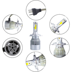 Paire d'ampoules LED H4 C6 pour phares de voiture moto 3800LM 36W lum. blanche