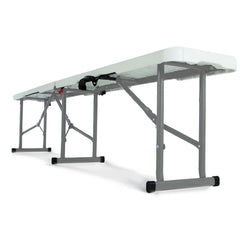 Pack de 2 bancs pliants en plastique blanc pour pique-nique et camping